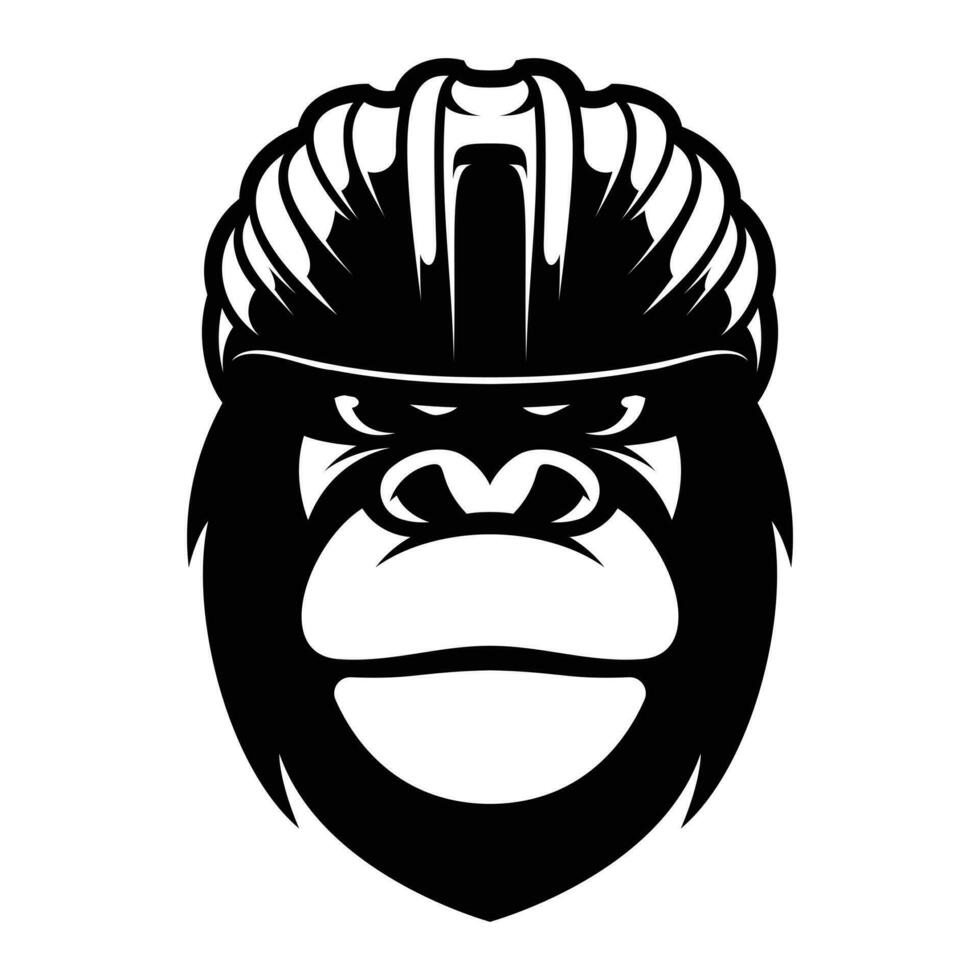 Gorilla Bicycle Helmet Outline vector