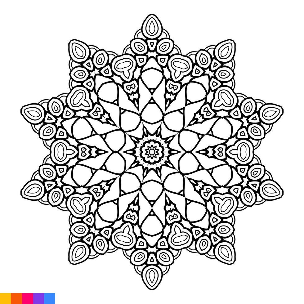 Mandala Art Design. Clean Decorative round ornament. Oriental pattern, Vector illustration Coloring book page. Circular pattern in form of mandala for Henna, Mehndi, tattoo, decoration.