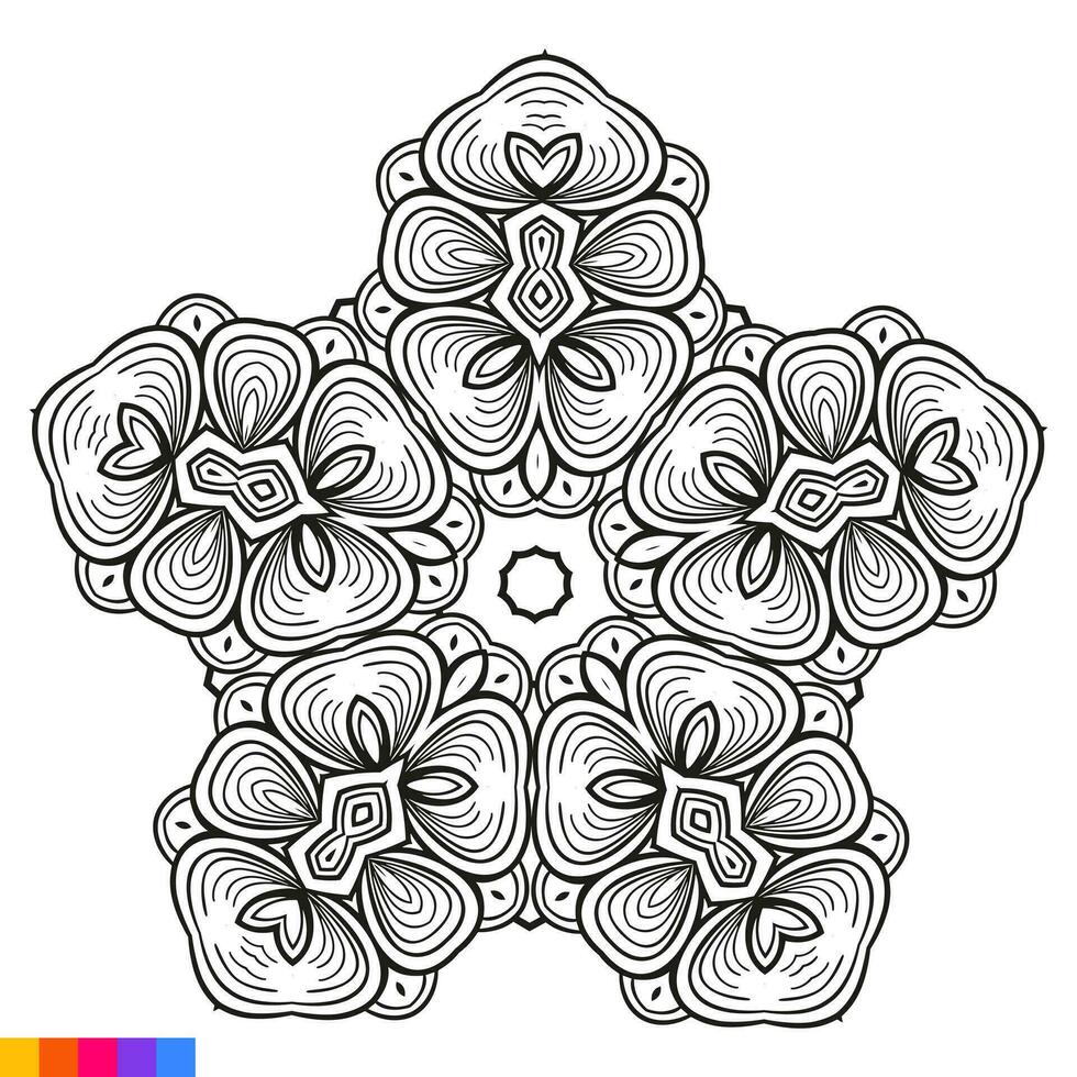 mandala Arte diseño. limpiar decorativo redondo ornamento. oriental patrón, vector ilustración colorante libro página. circular modelo en formar de mandala para alheña, mehndi, tatuaje, decoración.