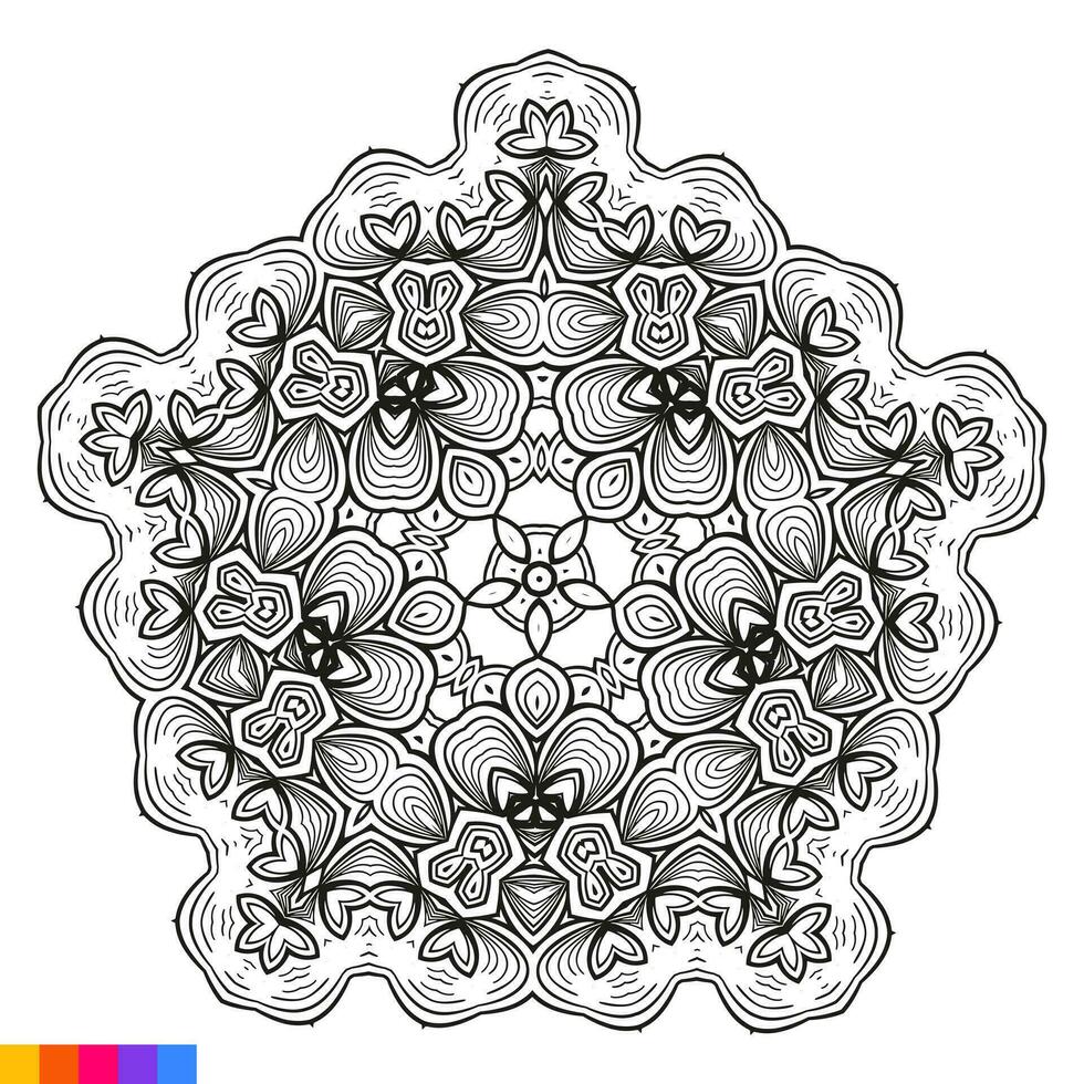 Mandala Art Design. Clean Decorative round ornament. Oriental pattern, Vector illustration Coloring book page. Circular pattern in form of mandala for Henna, Mehndi, tattoo, decoration.