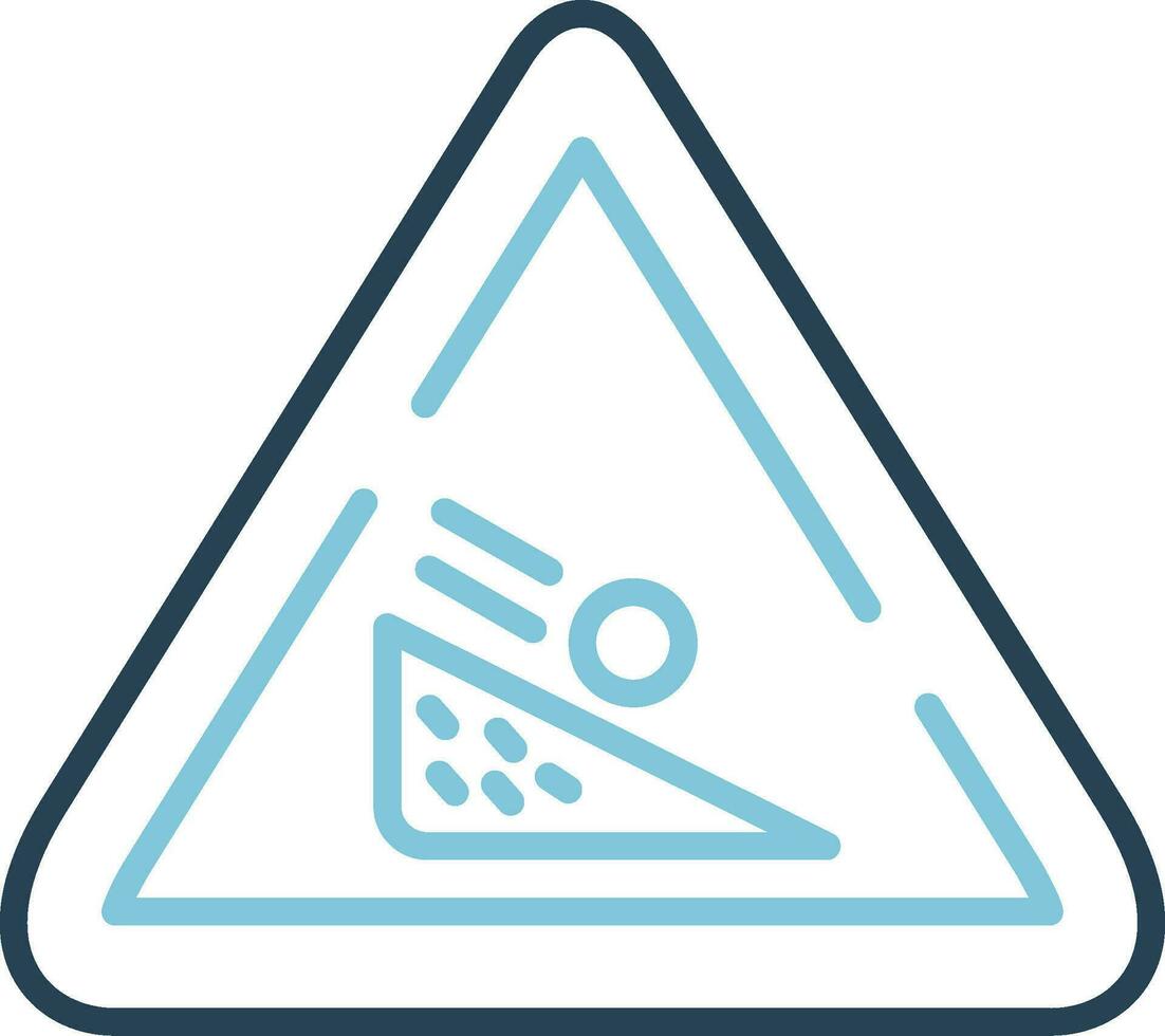 Falling Boulder Sign Vector Icon