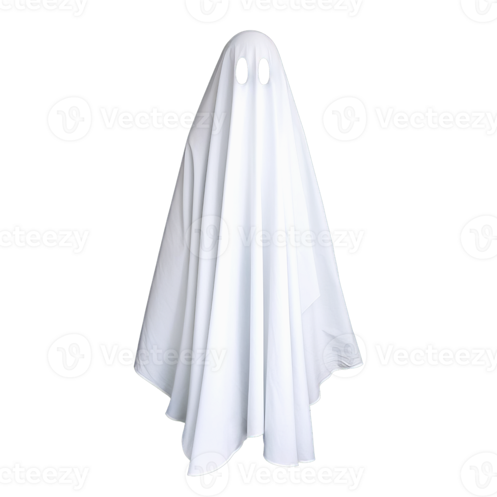 White ghost isolated on transparent background png