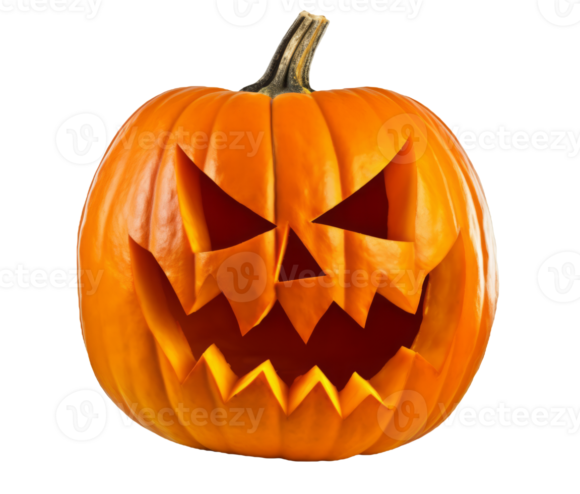 Pumpkin halloween jack o lantern isolated on transparent background png