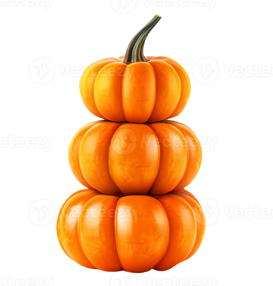Stacked pumpkins for halloween isolated on transparent background png