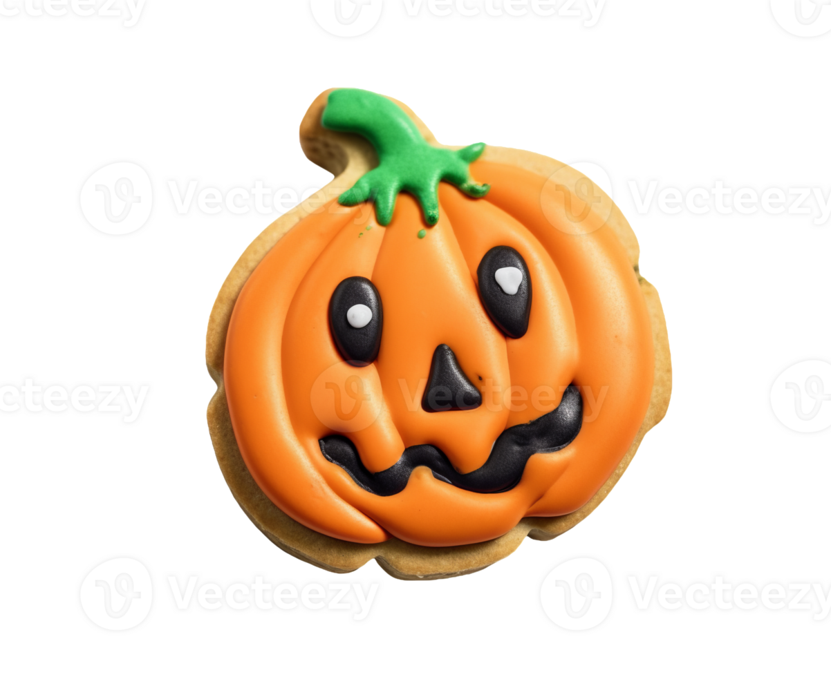 Halloween pumpkin cookie isolated on transparent background png