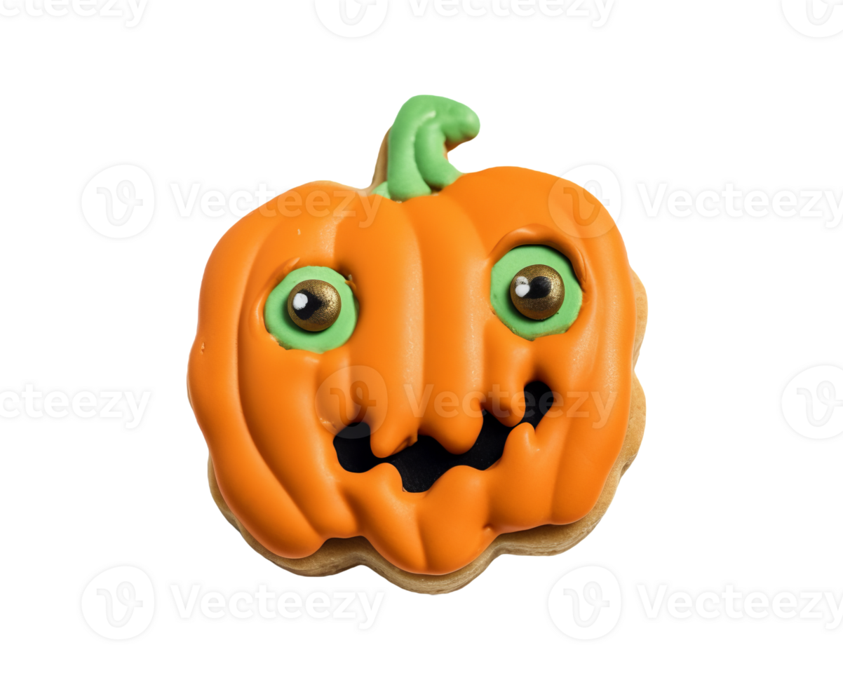 Halloween pumpkin cookie isolated on transparent background png