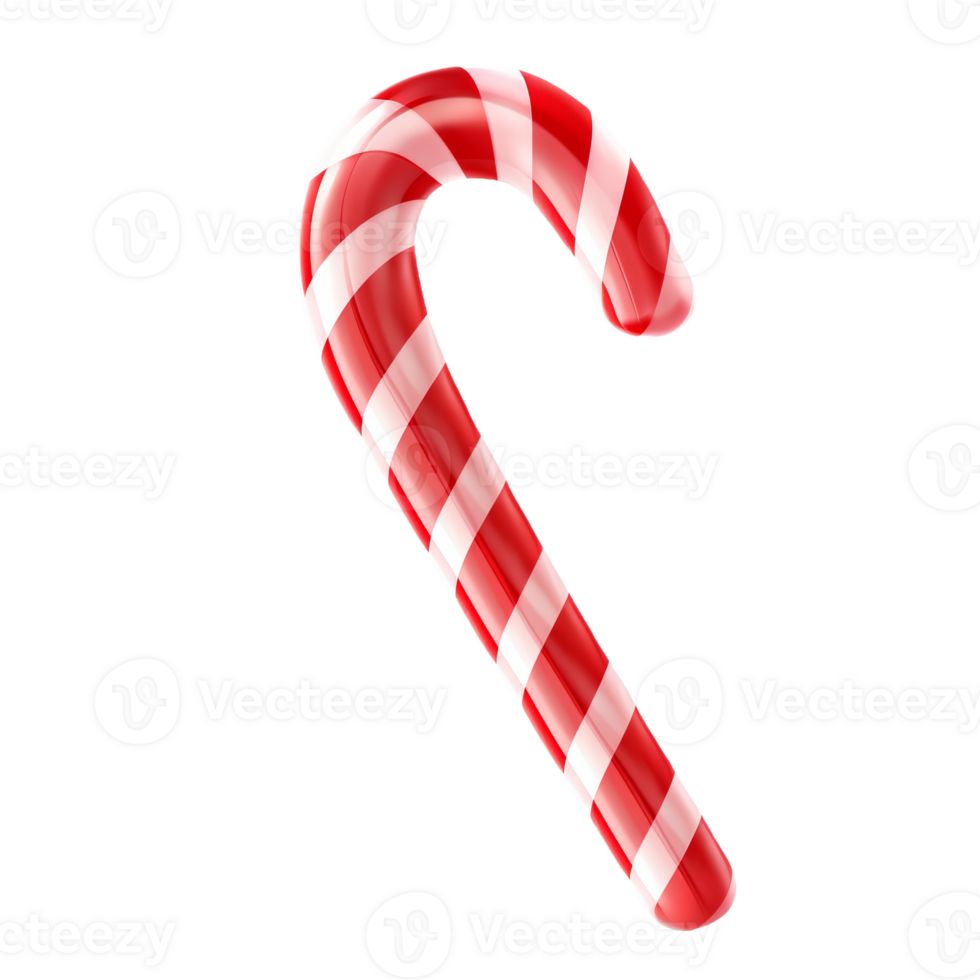 Christmas candy cane isolated on transparent background png
