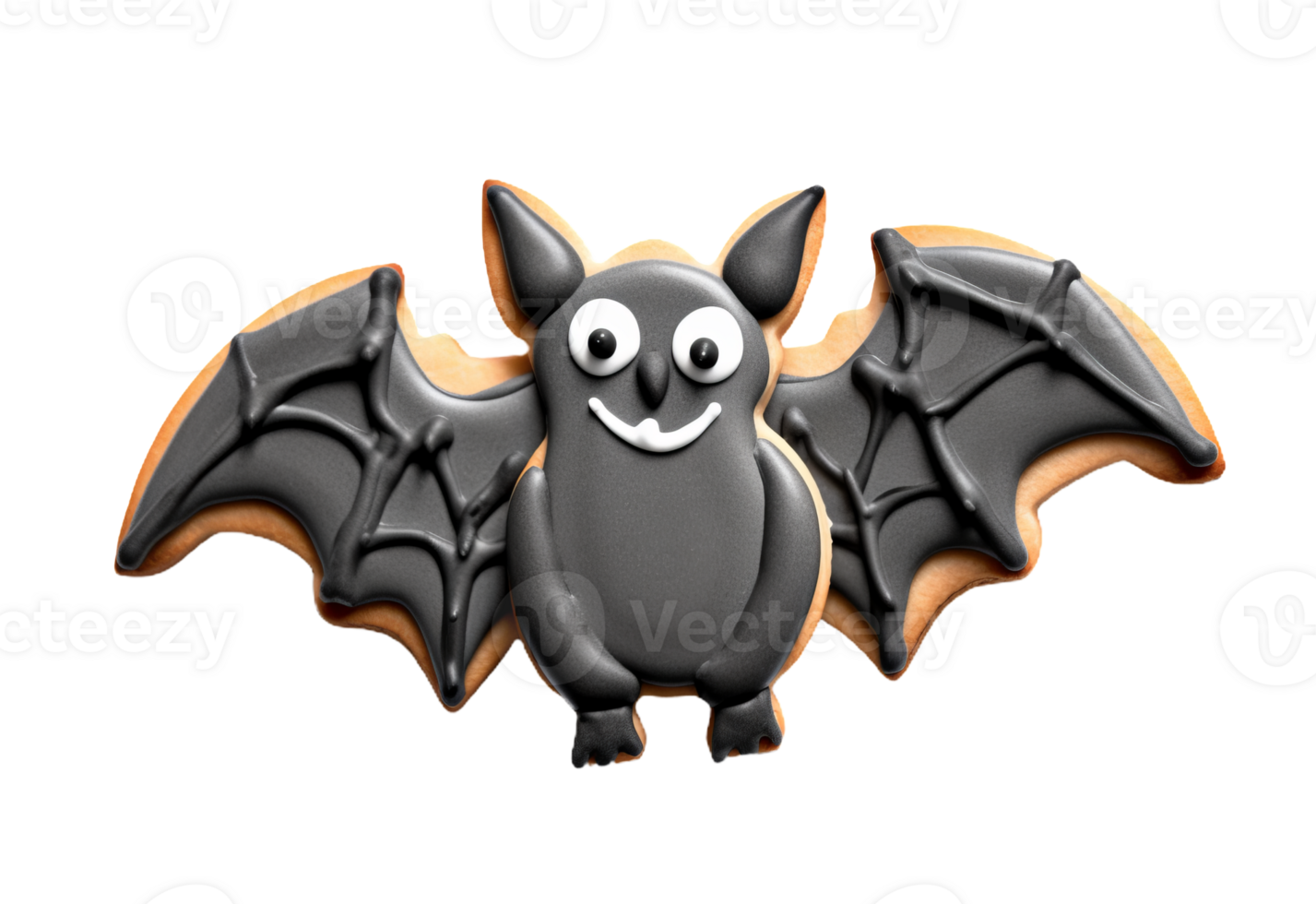 Halloween bat cookie isolated on transparent background png