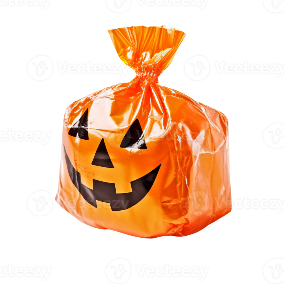 Halloween themed jack o lantern candy isolated on transparent background png