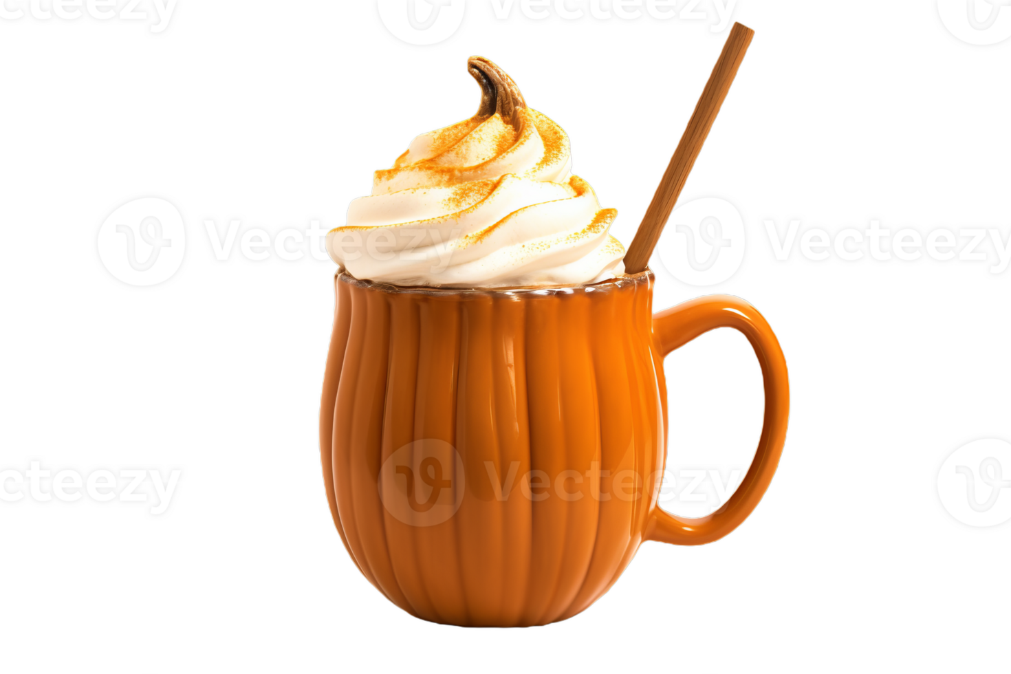 Pumpkin spice latte isolated on transparent background png