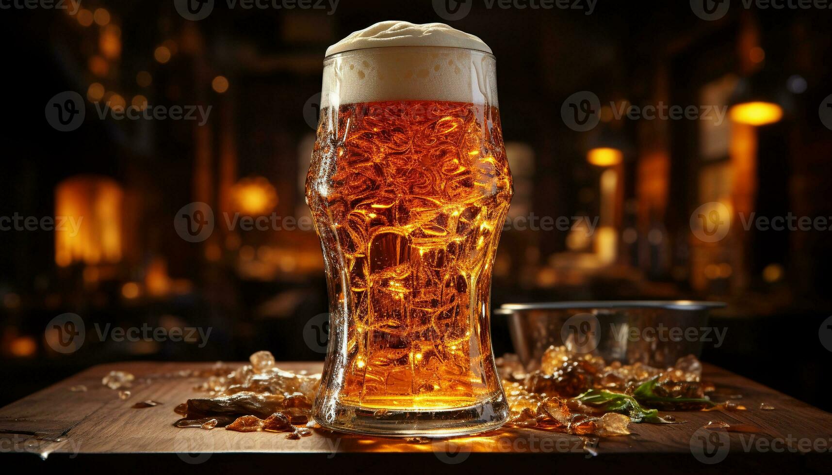 celebracion de irlandesa cultura cerveza, whisky, bar, mesa, beber, pub generado por ai foto