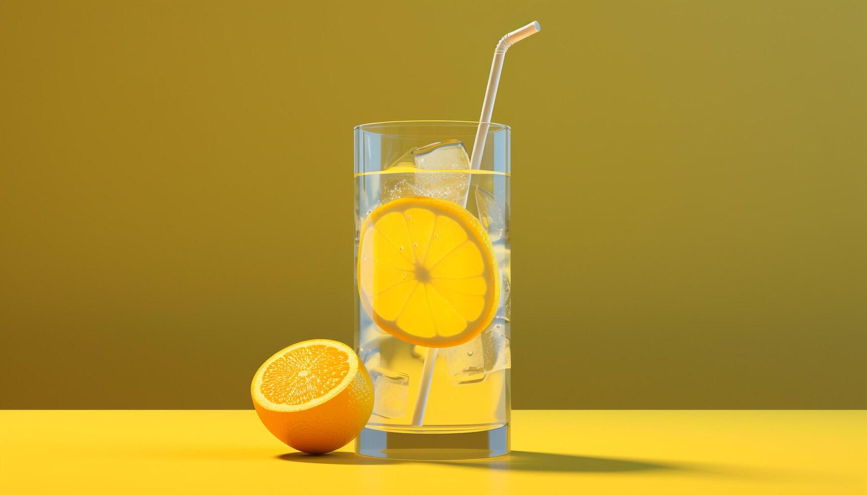 Fresh lemonade in a glass, perfect for summer refreshment generated by AI photo