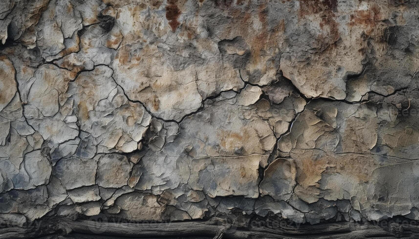 viejo, bruto, sucio pared con resumen naturaleza modelo generado por ai foto