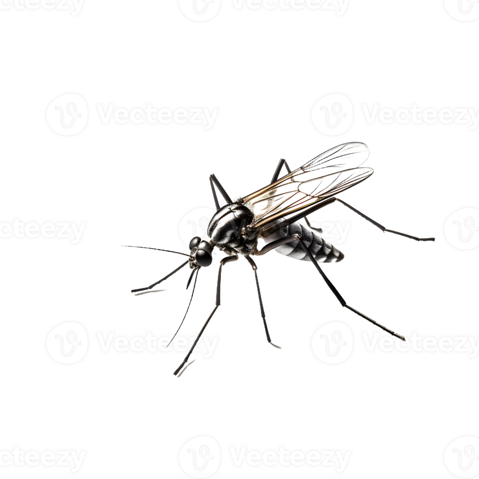 Mosquito on transparent background AI Generated png