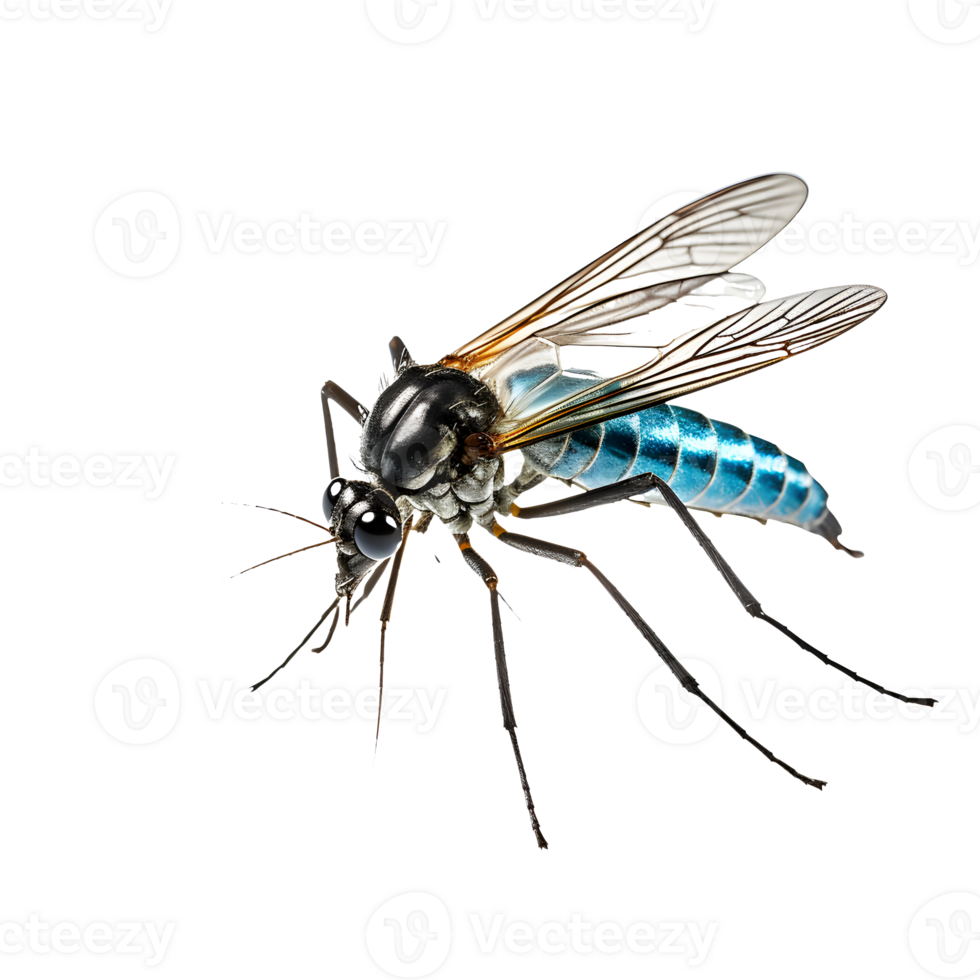 Mosquito on transparent background AI Generated png