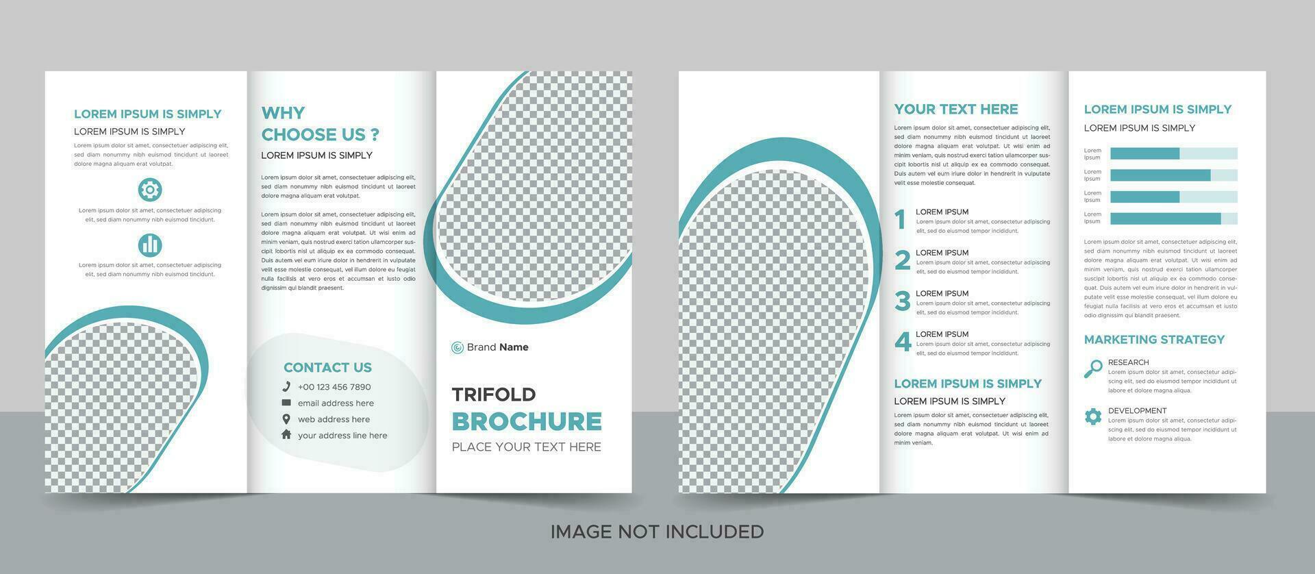 Modern corporate business trifold brochure template, trifold layout, letter, a4 size brochure. vector