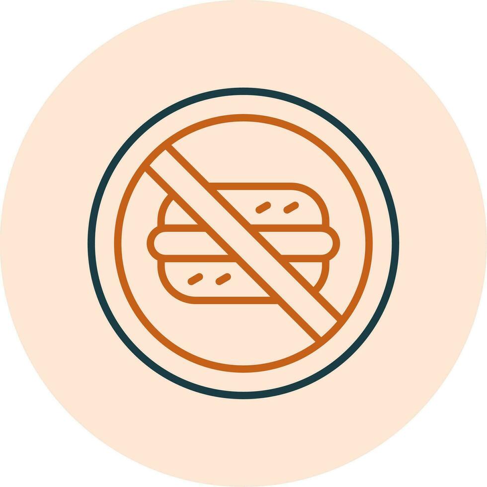 No Fast Food Vector Icon