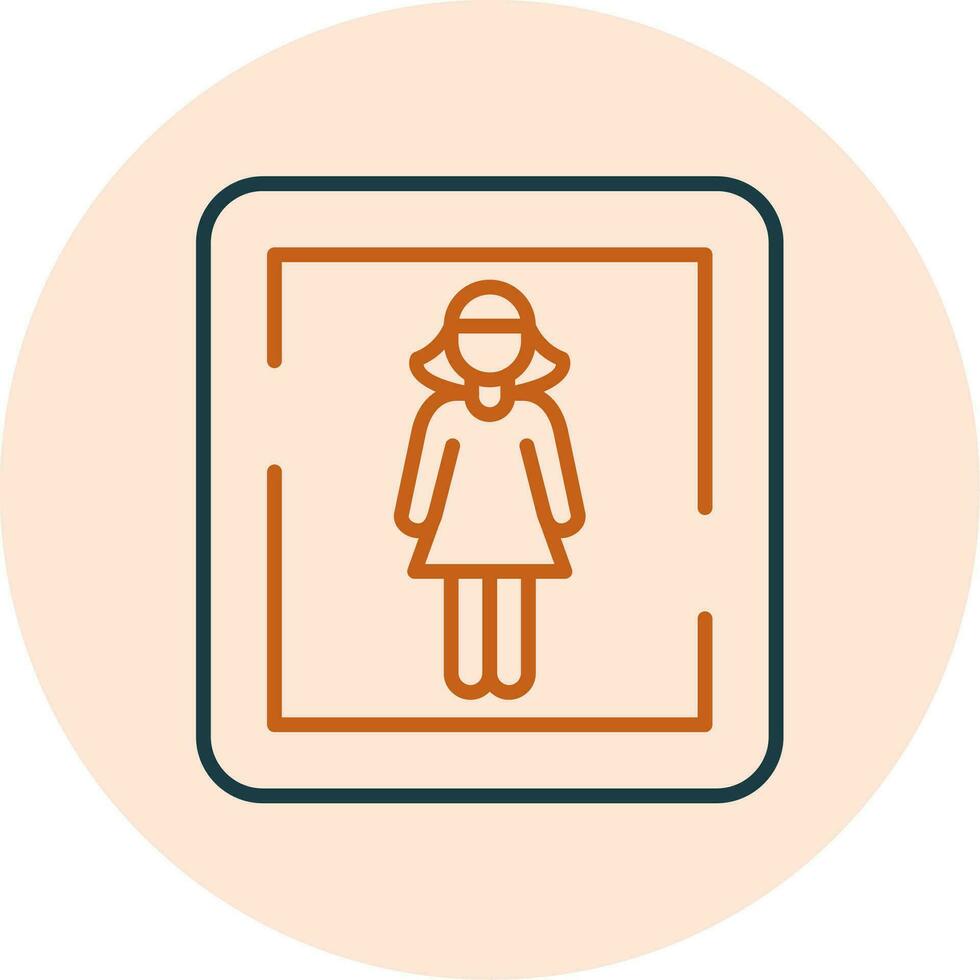 Female Toilet Sign Vector Icon