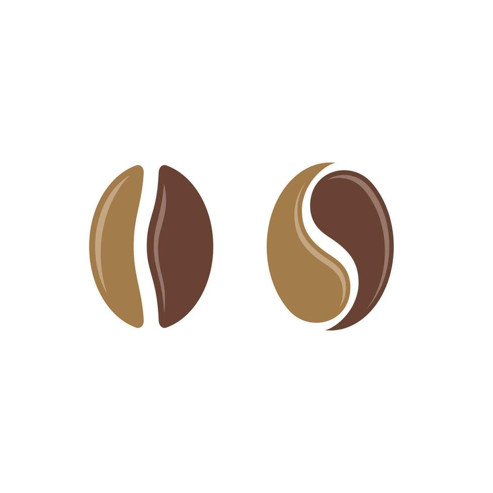 café frijoles logo modelo vector