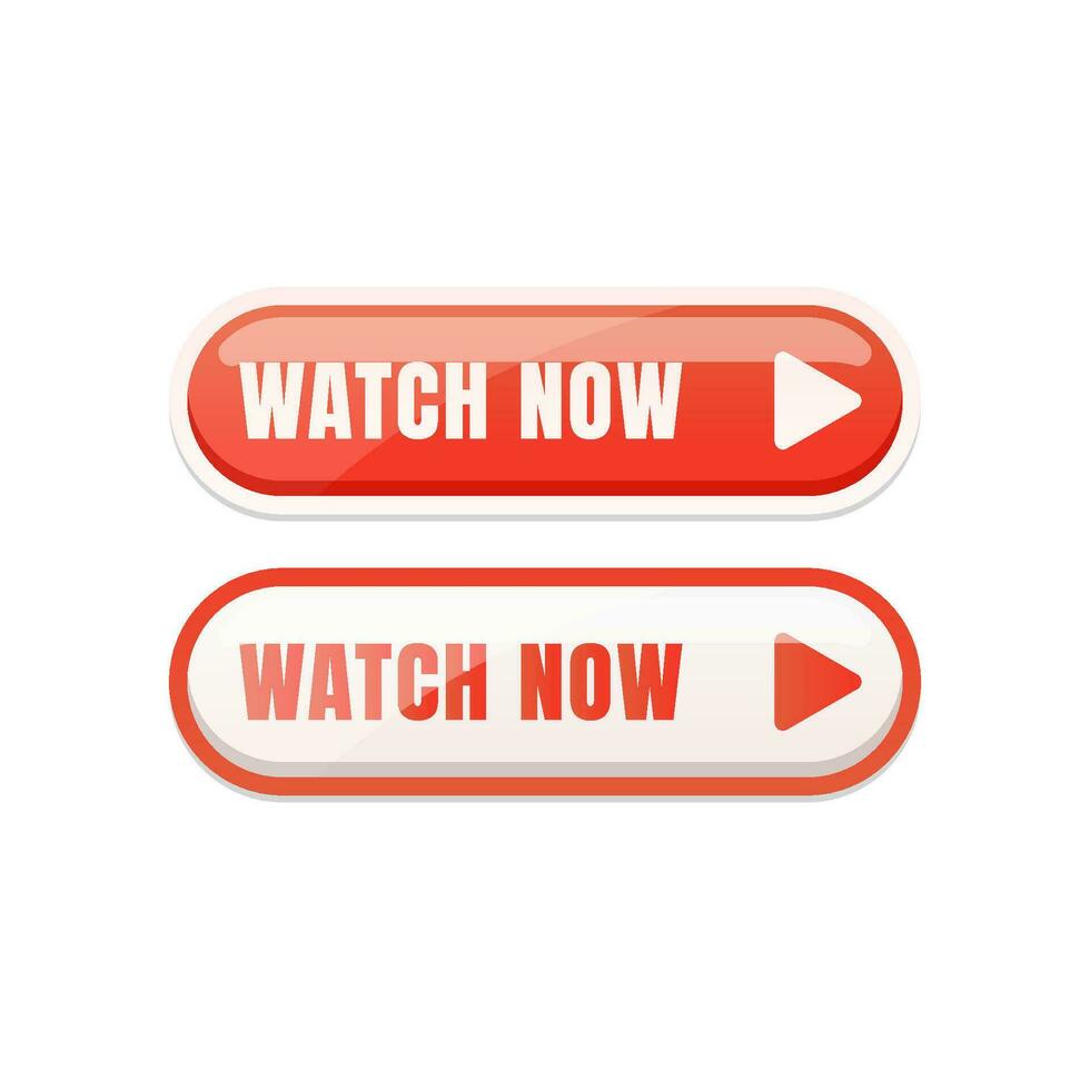 Watch now buttons  vector isolated