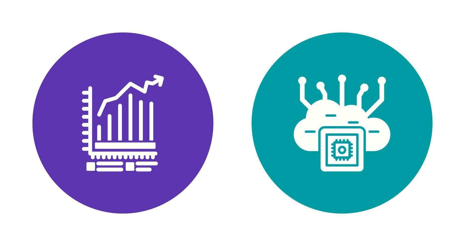 Bar Chart and Cloud Computing Icon vector