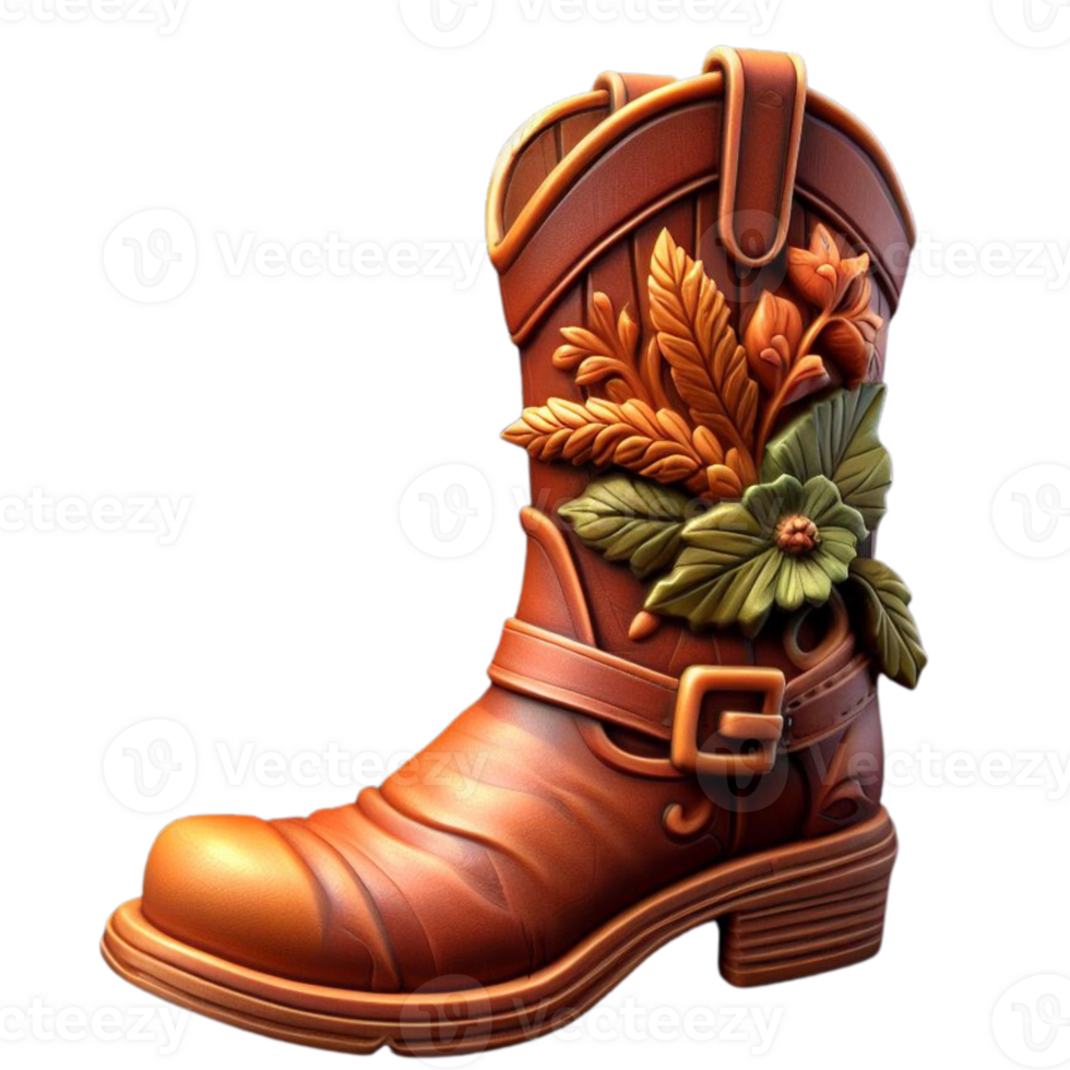 Harvest Inspired Element Rustic AI Generated Boot png