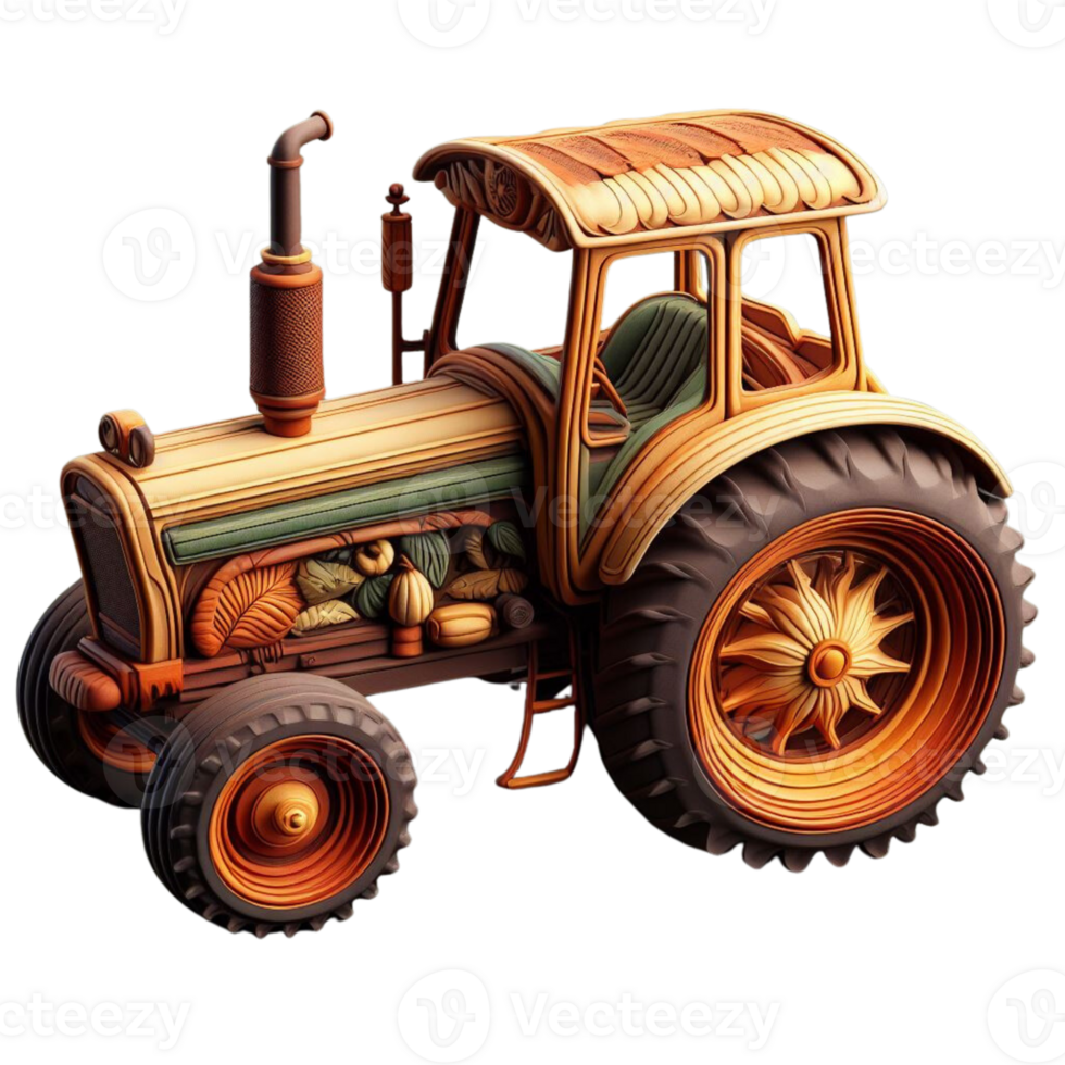 Harvest Inspired Element Rustic AI Generated Tractor png