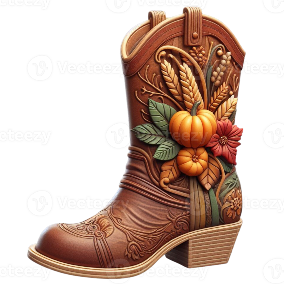 Harvest Inspired Element Rustic AI Generated Boot png
