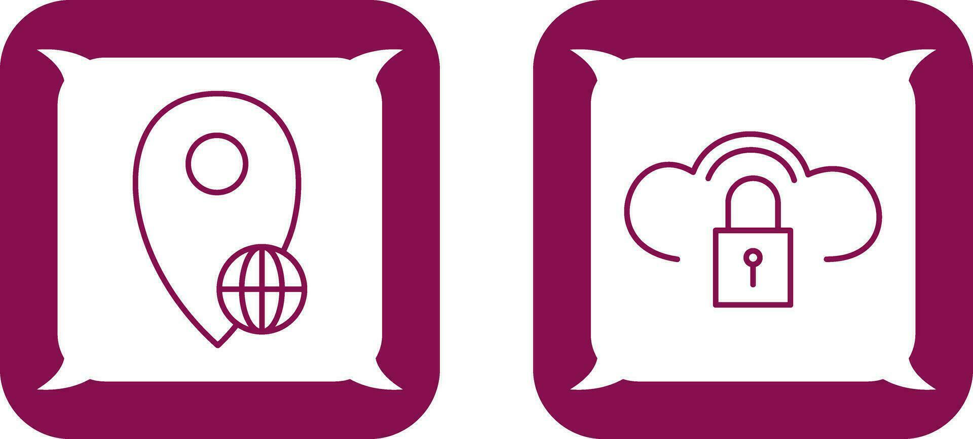 global location and secure cloud  Icon vector