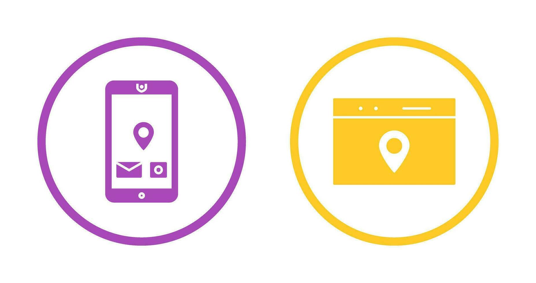 mobile application and location web advertising Icon vector