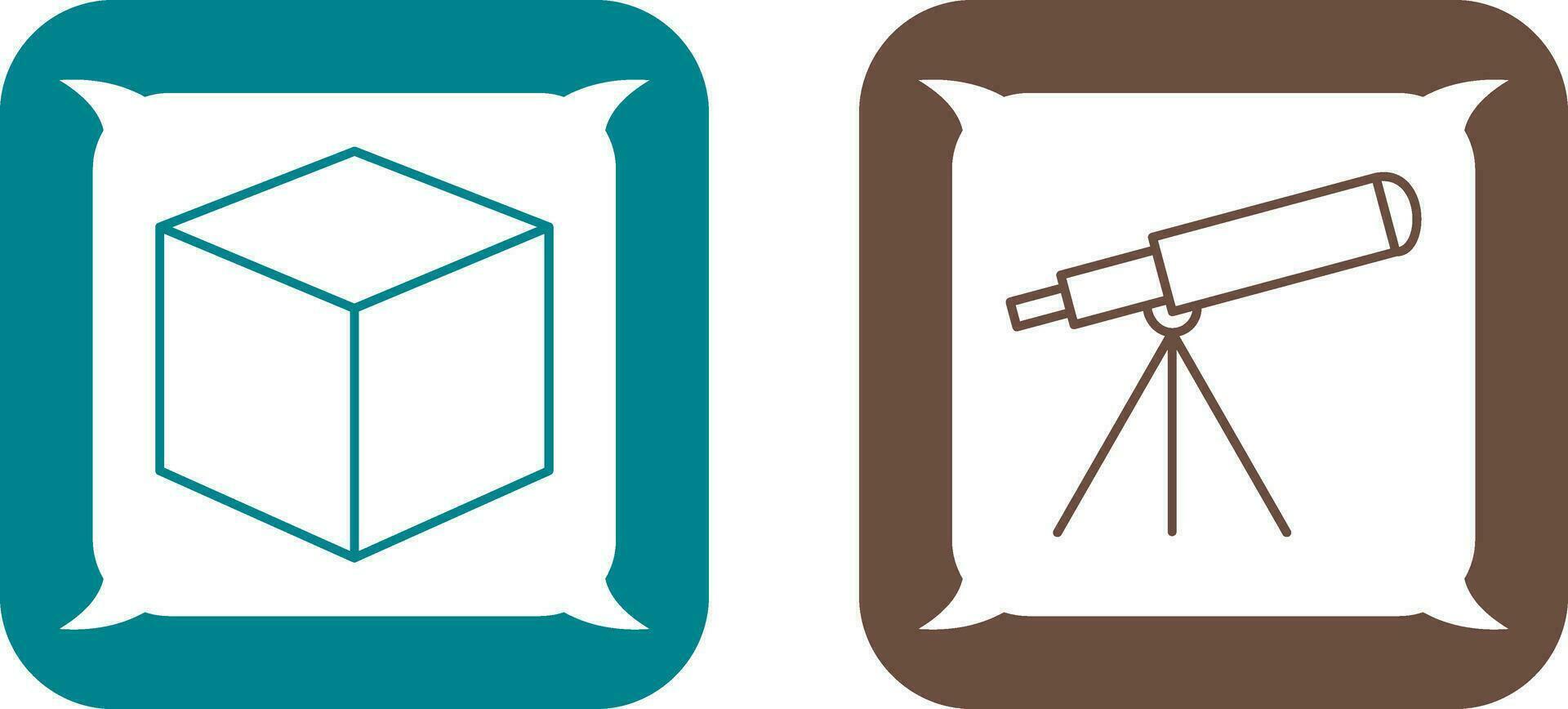 cubic design and telescope Icon vector