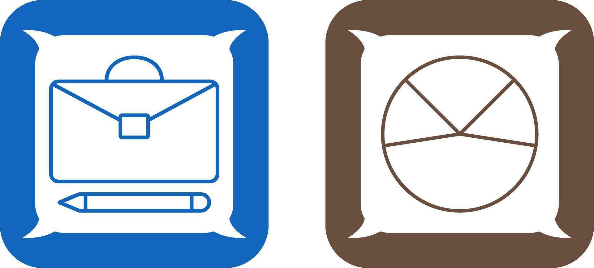 briefcase and pie chart analysis Icon vector