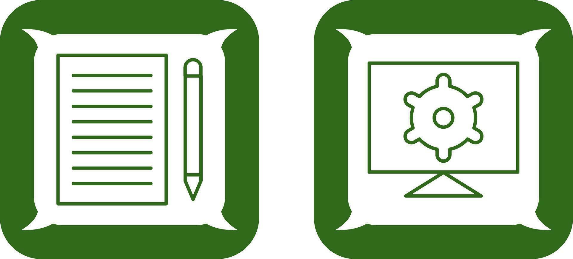 write feedback and computer settings Icon vector