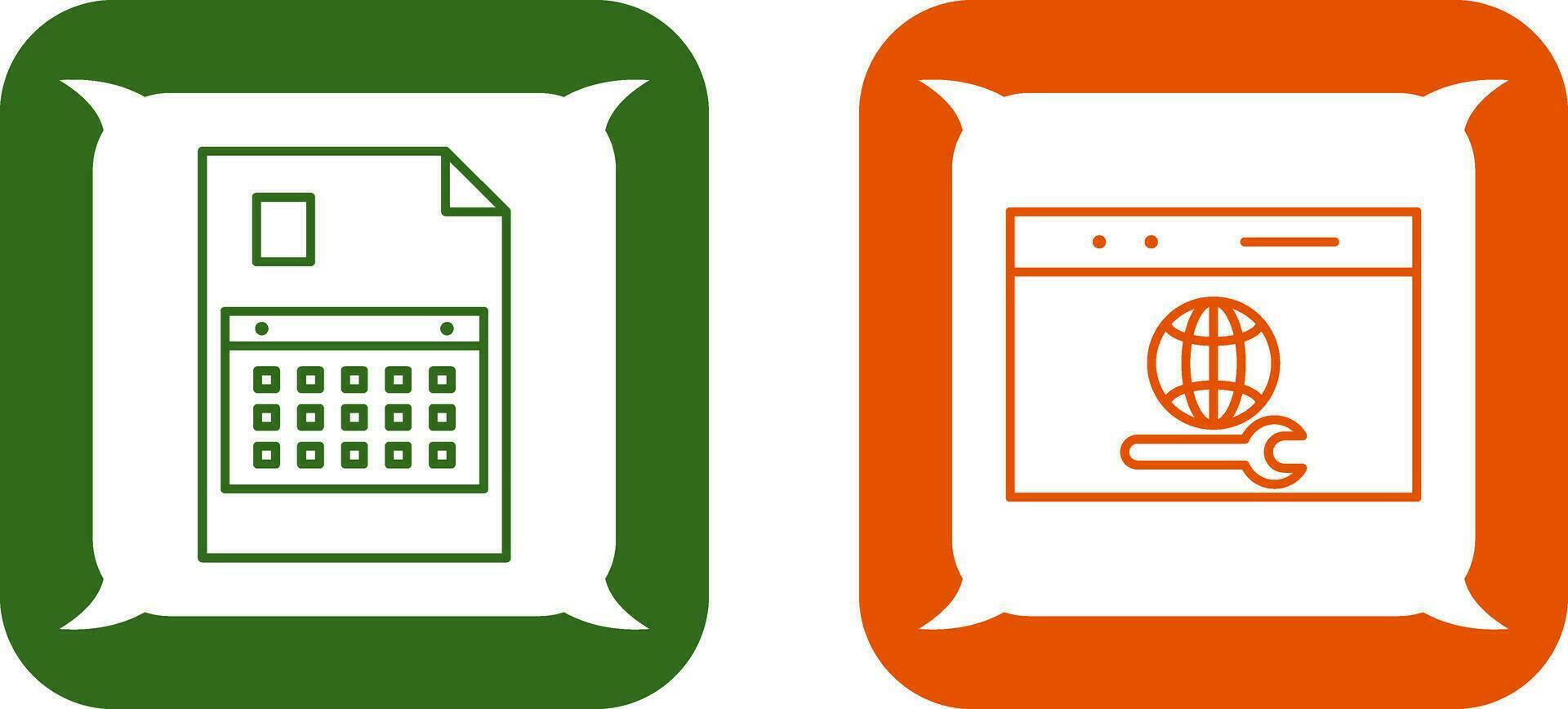 content planning and web support  Icon vector