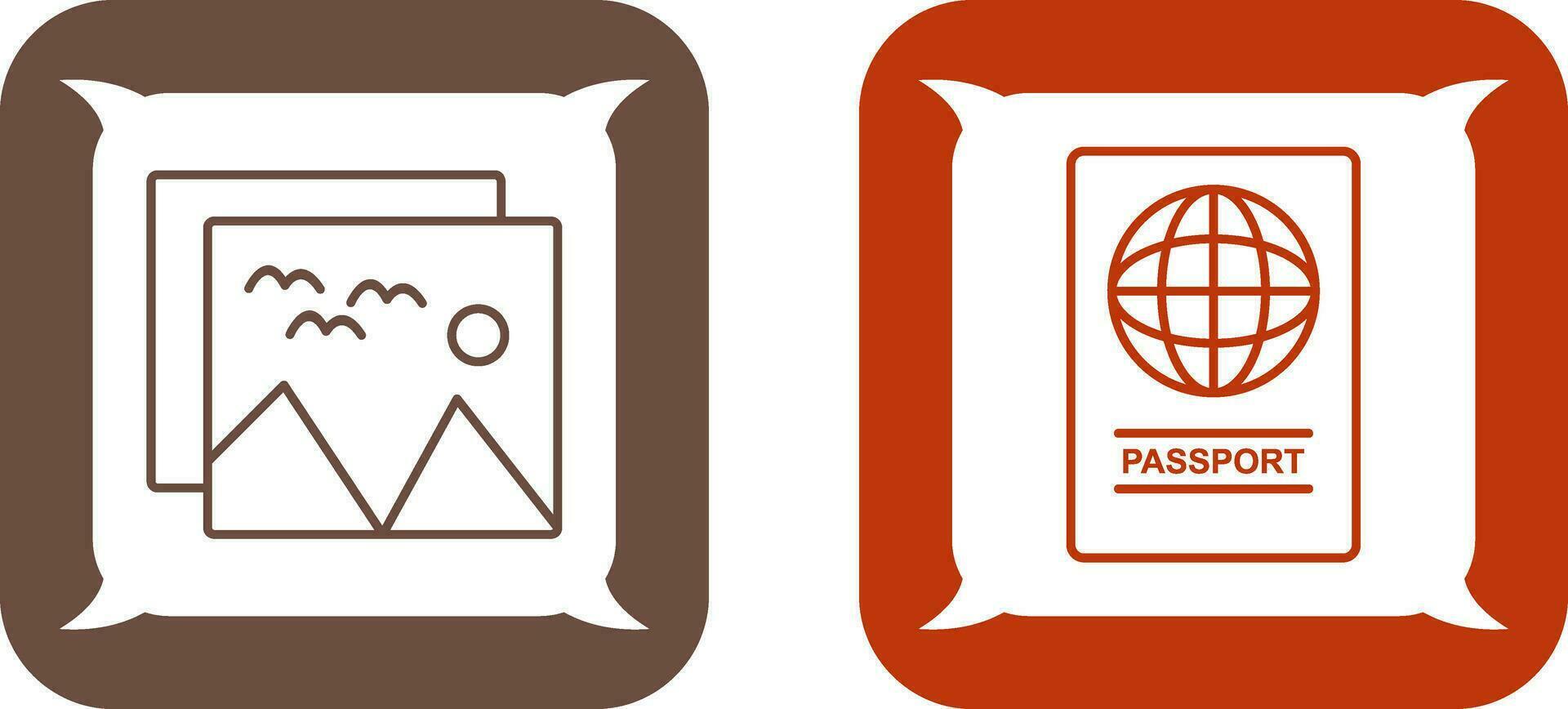 pictures and passport Icon vector