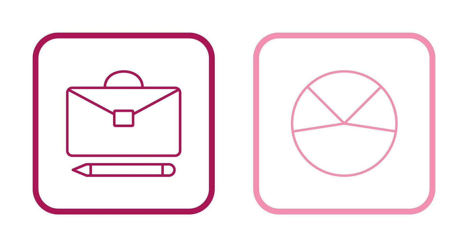 briefcase and pie chart analysis Icon vector