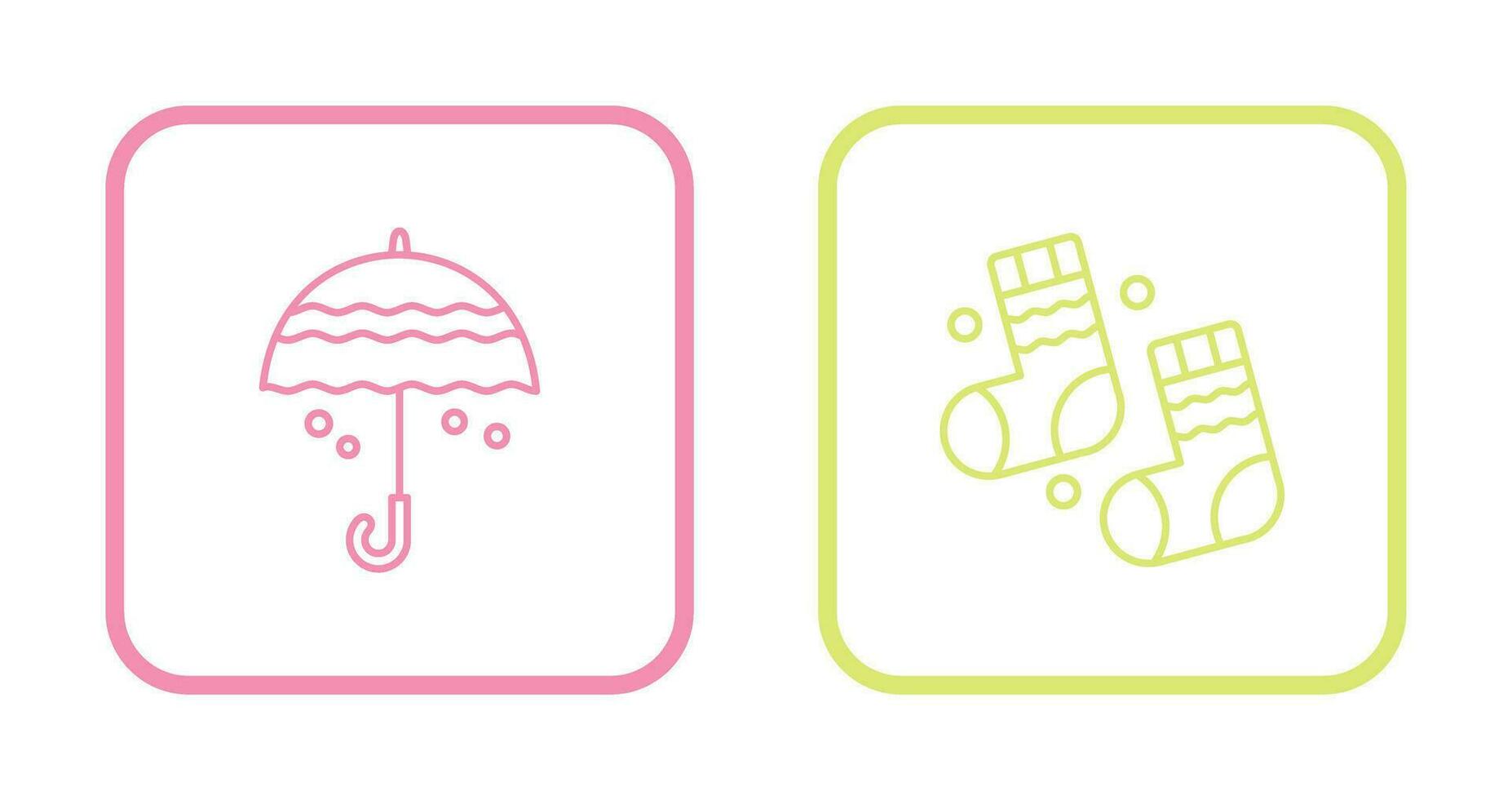 Umbrella and Winter Socks Icon vector