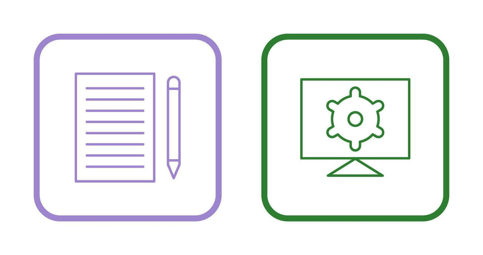 escribir realimentación y computadora ajustes icono vector