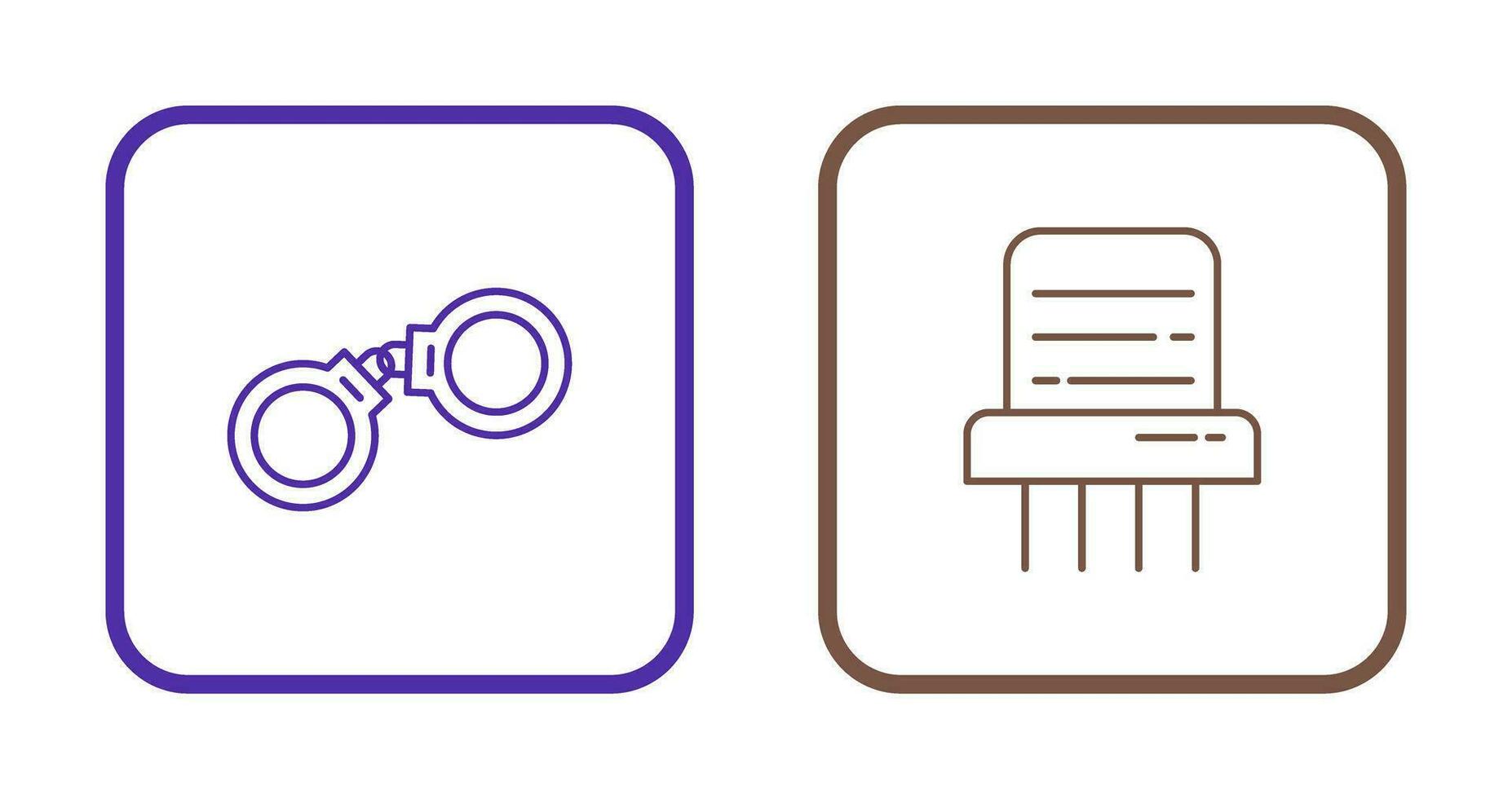 Handcuffs and Paper Shredder Icon vector