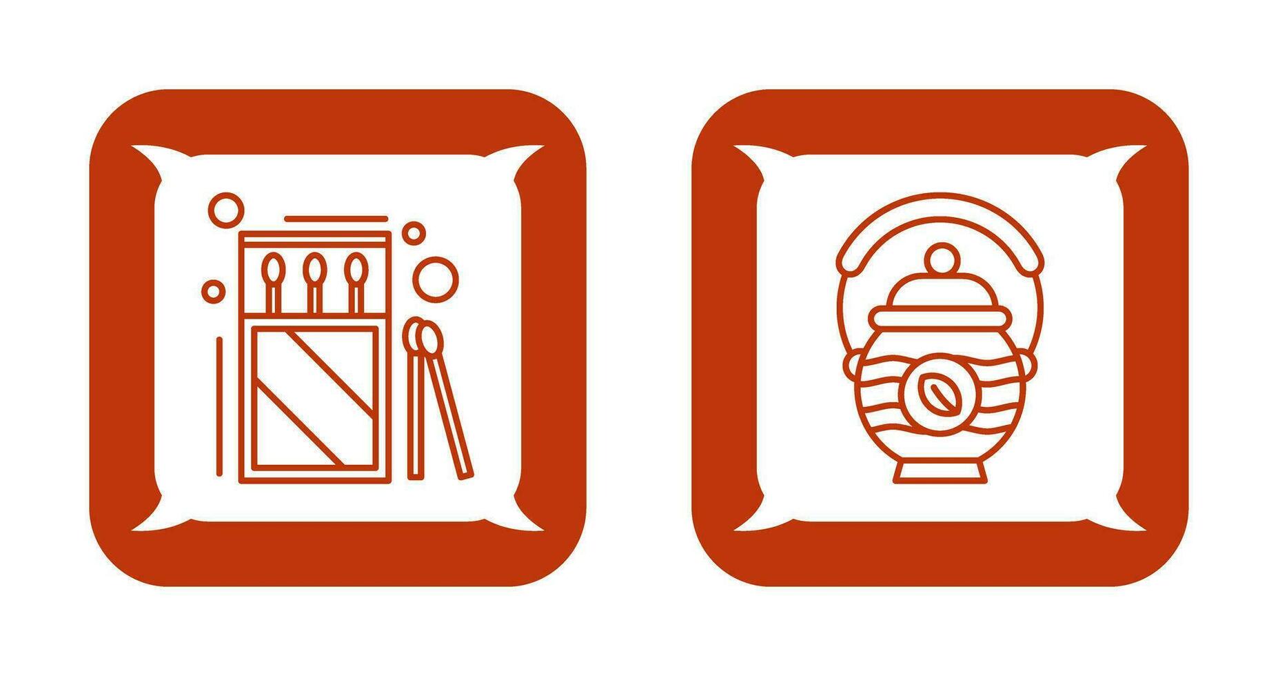 Matches and Teapot Icon vector