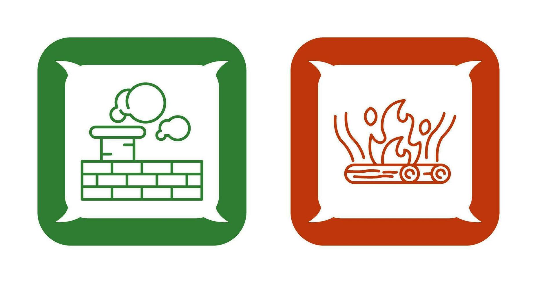 Chimney and Bonfire Icon vector