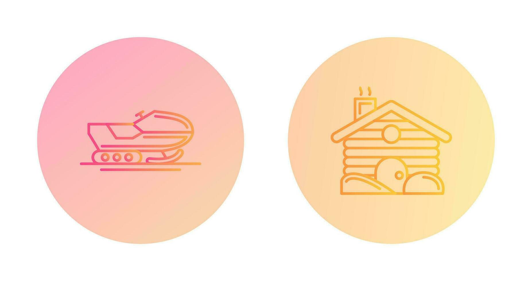 Snowmobile and Cabin Icon vector