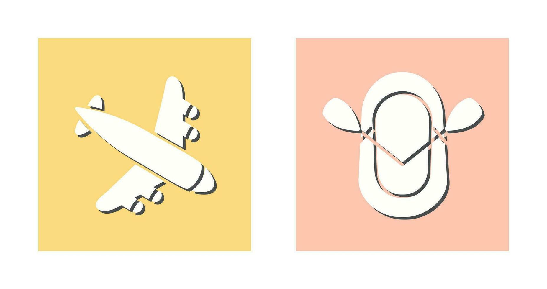 Landing Airplane and Dinghy Icon vector