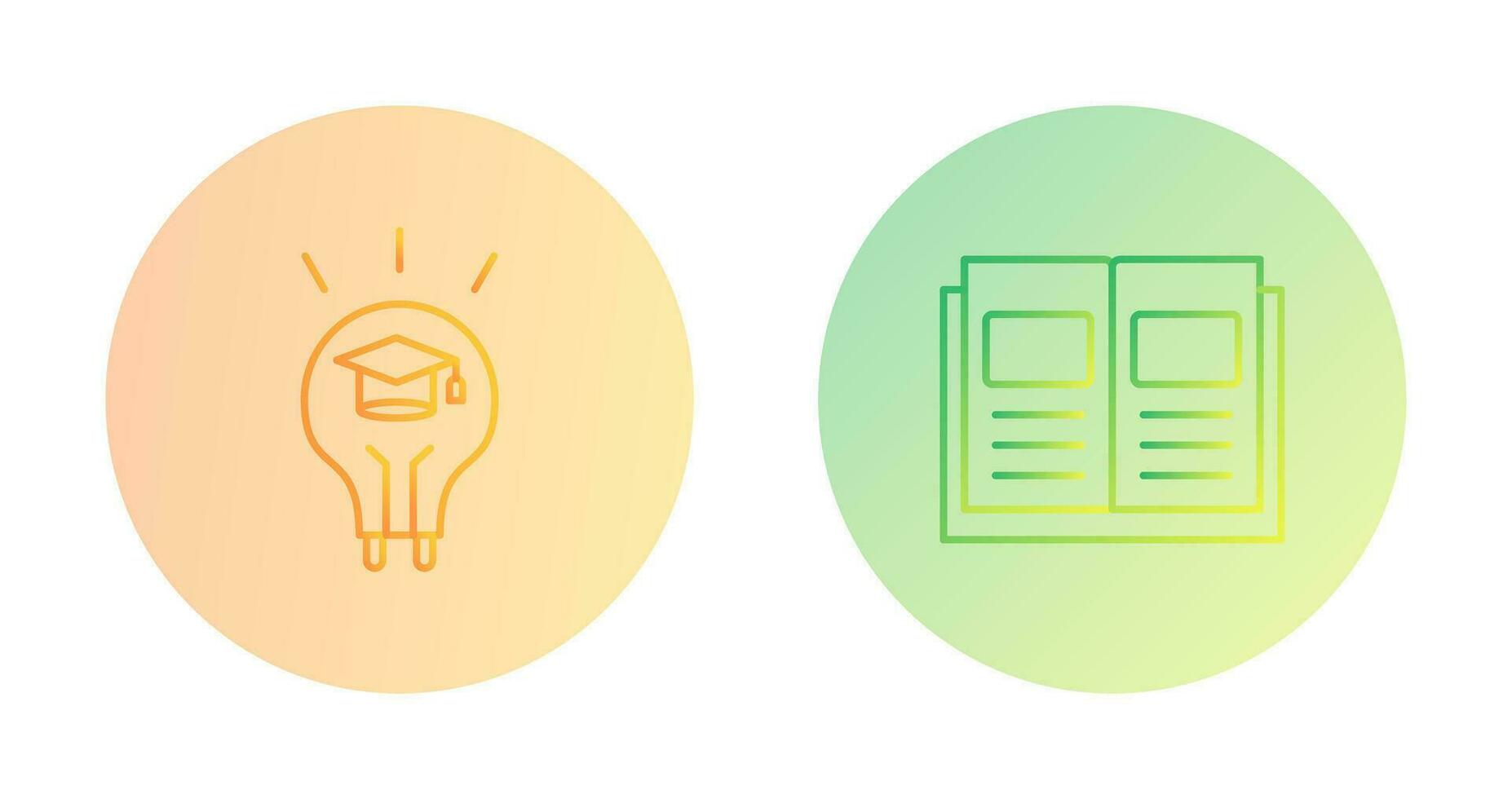 Light Bulb and Ebook Icon vector