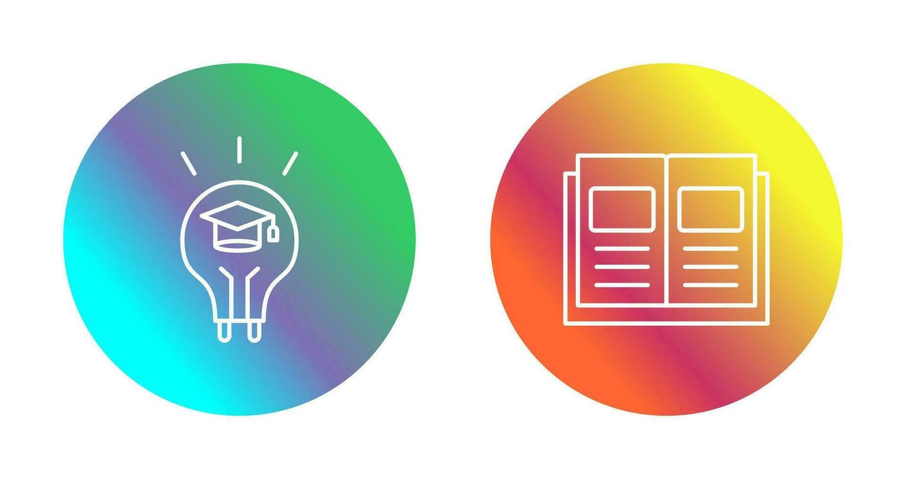 Light Bulb and Ebook Icon vector