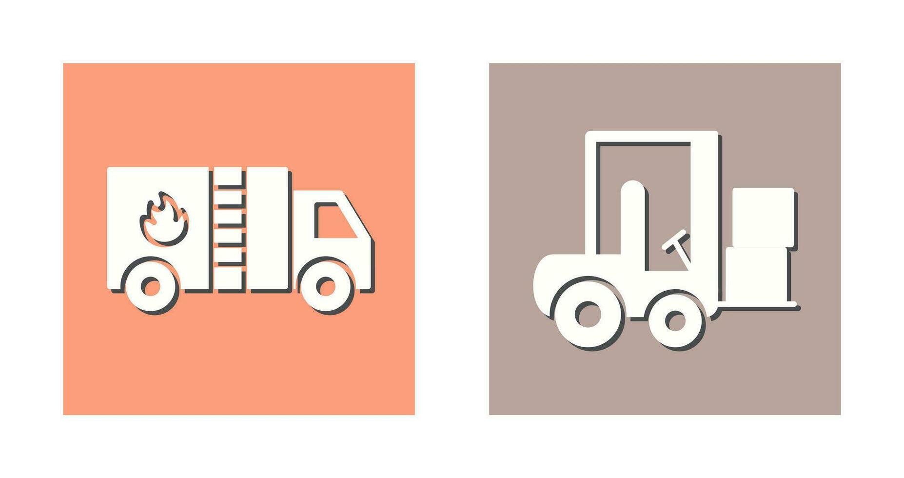 Fire Bridge and Forklifter Icon vector