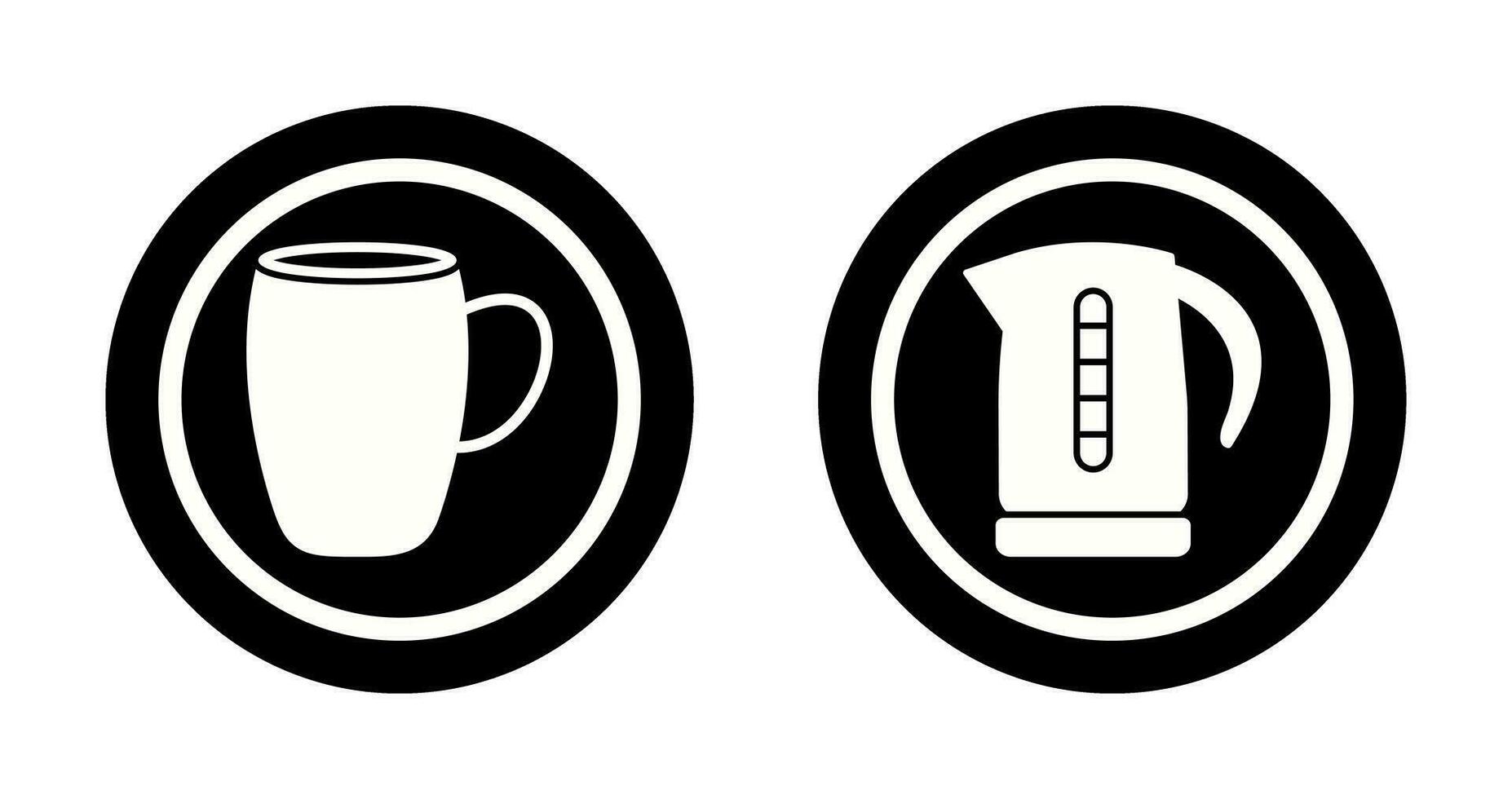 mug and kettle Icon vector