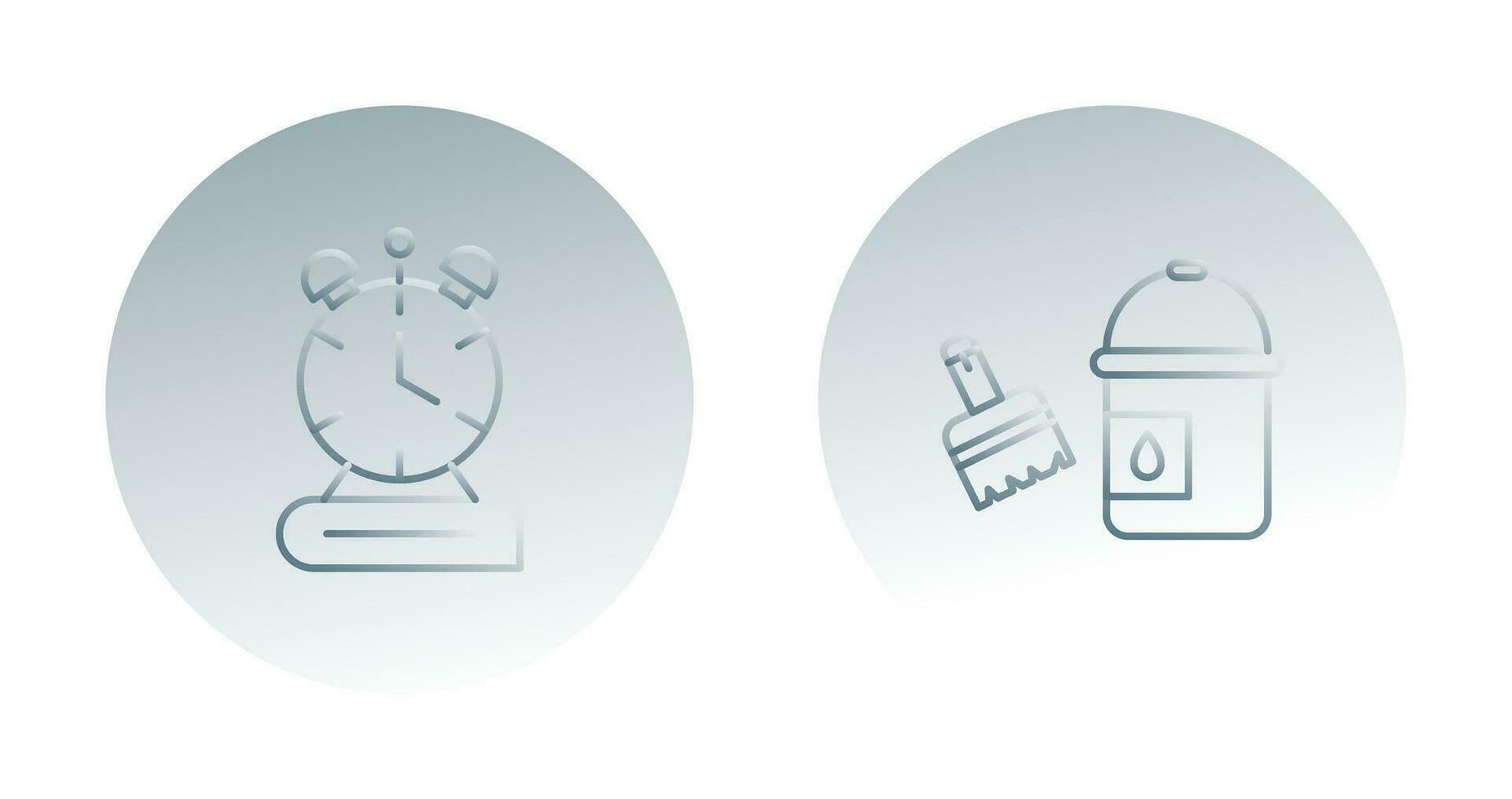 Paint Brush and Alarm Clock Icon vector