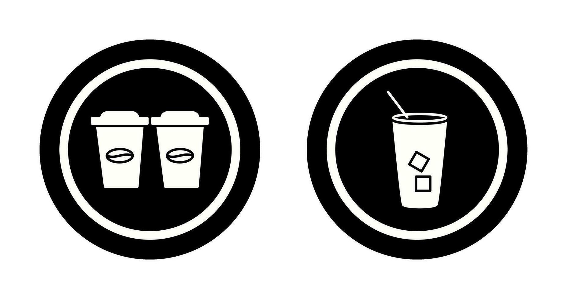 two coffees and Iced Coffee Icon vector