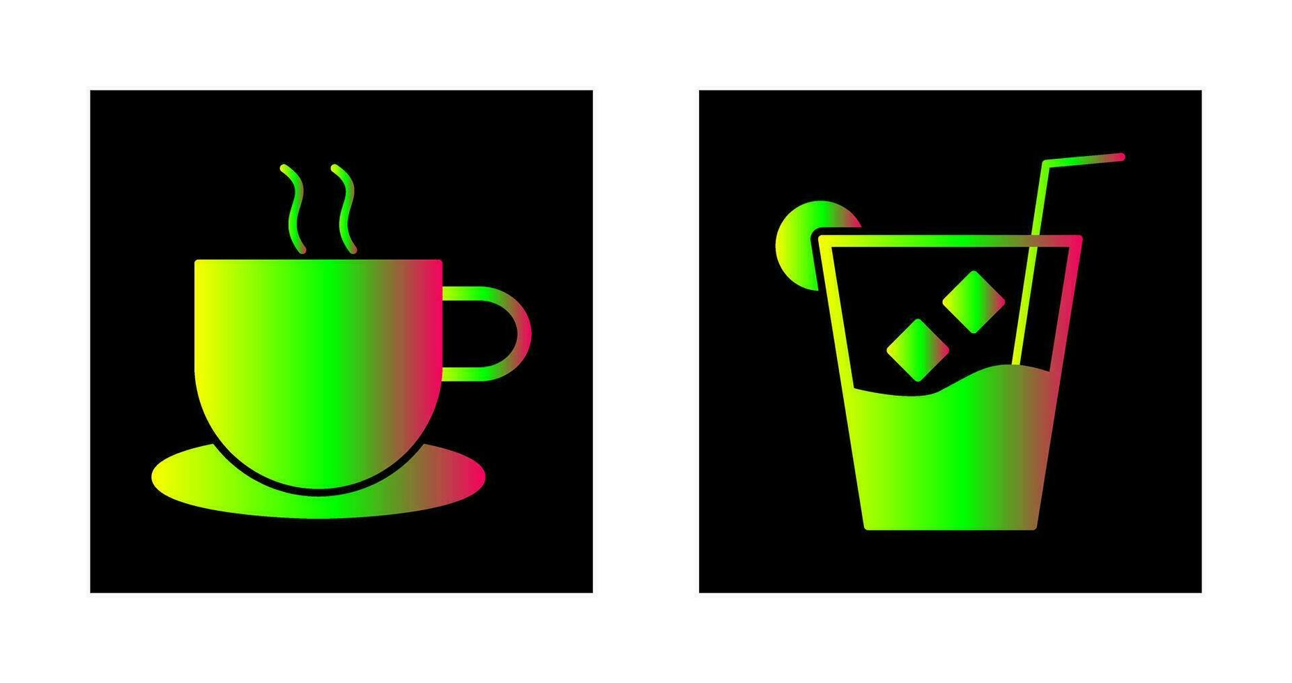 hot coffee and whiskey sour Icon vector